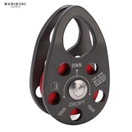 WUMINSDL Single Pulley, Aluminum Fixed Side Plates Bearing Pulley,  Roller Bearing Teardrop Shape Hi