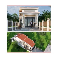 Dk158 6mx13m7 Mezzanine House Design Drawing Printed on A3 Paper, Full 3D Color, Architecture, Struc