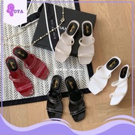 FOYA Plaid Fashion Women Platform Heels Slipper Open Toe Double Strap Lightweight Elegant Style