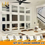 Grand Mirror 2.0 Pakej DIY Wainscoting Siap Potong Cermin Saiz 45cm x 45cm Diamond Mirror Gold PS Wa