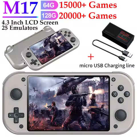 M17 Retro Video Game Console 4.3 Inch 480*272 LCD Screen Retro Game Handheld Game Player Emuelec Bui
