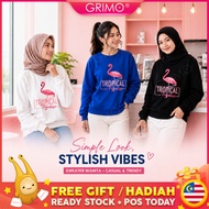 READY STOCK💕GRIMO Tropical Blouse Women's Baju Hoodie Travel Lady Perempuan Wanita Hoodie Girl Casua