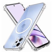 For Moto G13 G23 G53 G73 Case With Wireless Charging Magnetic Ring Sticker Shockproof Clear Soft Sil