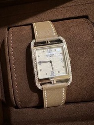 Hermes Cape cod 29mm Etoupe錶帶女裝鑽石手錶