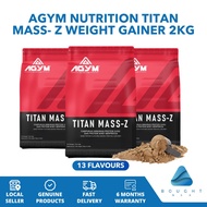 AGYM Nutrition Titan Mass-Z Weight Gainer 2kg – High-Calorie Protein Formula, 13 Flavours Available