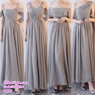 READY STOCK New Woman Elegant Grey Dinner Gown Grey 200214