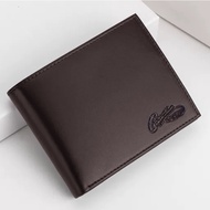 Bifold Leather Wallet Men's Short Synthetic Leather Bifold Wallet Temurah Wallet - Coffee