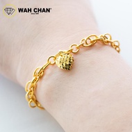 WAH CHAN 916 Gold Bracelet - Dangling Heart OSB1256