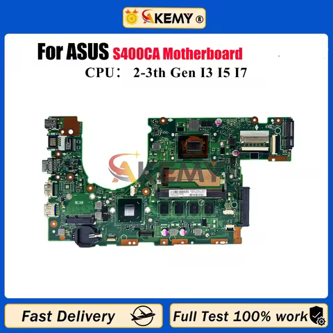 S400CA Laptop Motherboard For ASUS VivoBook S400C S400CA Notebook Mainboard With I3 I5 I7 CPU 100% t
