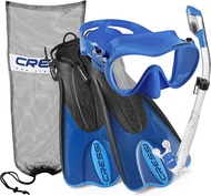 Cressi Adult Snorkeling Set - F1 Mask + Supernova Dry Snorkel + Palau SAF Fins- Snorkeling Set- Desi