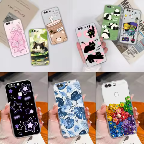 Case For Huawei P9 P9+ Beautiful Star Panda Coque Clear TPU Silicone Soft Back Cover For P9 Plus Fun
