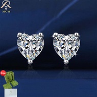 1ct Real Moissanite Earrings 925 Sterling Silver Pass Diamond Tester GRA Certified D Color Heart Cut