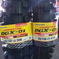 ban dunlop cross/trail dgx-01 competisisepasang dpn/blkg ring 18/21 ukuran 80-100/21 dan 100-100/18