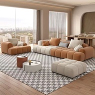 [SG Sellers] Sofa Fabric Inline Three-Seat Flannel Sofa