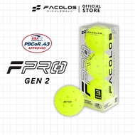 Pickleball Ball Set F-Pro Gen 2 FACOLOS Performance Pickleball Standard (USAPA) 40 Holes Superior Re