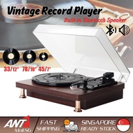 [SG READY STOCK] Vintage Vinyl Record Player Gramophone Phonograph Player Turntable Record 33/45/78R