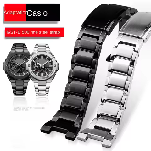 For Casio G-Shock Heart of Steel GST-B500BD/GST-B500 AD Stainless Steel Watchband Metal Folding buck