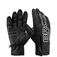 AT/🥏Rockbros（ROCKBROS） Cycling Gloves Full Finger Warm Autumn and Winter Bicycle Motorcycle Electric Car Long Finger Men