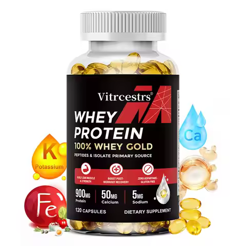 Whey Protein Concentrate Capsules - 900mg Protein, Post-Workout Recovery, Muscle Health & Immunity B