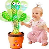 Dancing Talking Cactus Toy for Baby Toddler, Boys Girls Gifts Singing Mimicking Cactus Toy Recording Repeating What You Say Cactus Baby Toy with 120 English Songs (Classic)