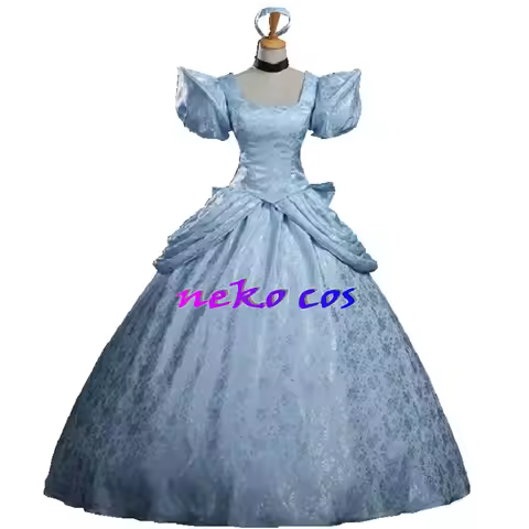 nekocos Cinderella Ella blue dress Cosplay costume custom size