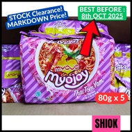 (CLEARANCE) MYOJO Thai Tom Yam Myojoy (80g x 5) Instant Noodle (BestBefore: OCT 2025) Halal Tom Yum