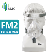 BMC FM2 CPAP Full Face Mask Auto CPAP BiPAP Mask With Free Headgear White for Sleep Apnea OSAHS OSAS Snoring People Connected S10