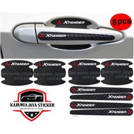 8pcs mitsubishi x pander Car Door handle Carbon Sticker cutting Car Door handle Protector Sticker