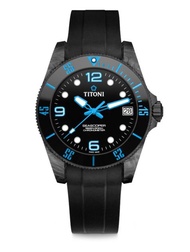 梅花 Titoni Seascoper 600 CarbonTech 鍛造碳錶殼 600米潛水錶 大全套 保養到26年4月