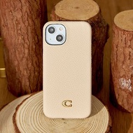 【COACH】iPhone 14 系列 精品手機殼 粉白色經典大C