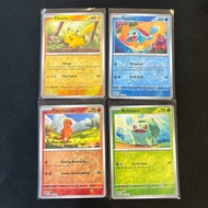 Pokemon Card - COSTCO PROMO - Pikachu (025/165) Charmander (004/165) Squirtle (007/165) Bulbasaur (0