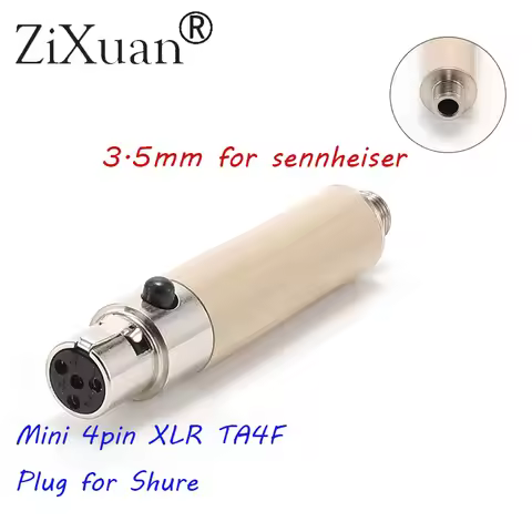 3.5mm Lock Sennheiser to Shure TA4F Mini Female AKG Samson TA3F 3Pin Microphone Cable Adapter Standa