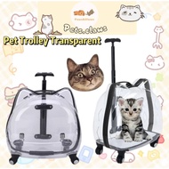 PetClaws Pet Trolley Case Transparent Cat Bag Pet Carrier Backpack Trolley Cag Bag Pet Outing Cage D