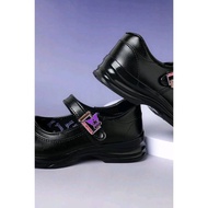Y-ROON Girls' School Shoes Black Leather Purple Sole Model Y777 Size 33-42 Authentic License From Sa