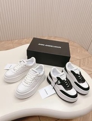 🔥 正貨 ANN ANDELMAN ARCADE BLANC 厚底皮質小白鞋 白色 黑白