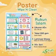 Poster Rukun Islam / Poster Edukasi Anak Seri Rukun Islam & Iman / Poster Belajar Agama