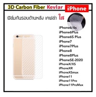 [Kevlar] ฟิล์มหลัง เคฟล่าใส For ไอโฟน SE-2020 IPHONE6 IPHONE6PLUS IPHONE7 IPHONE7PLUS IPHONE8 IPHONE8PLUS IPHONE-X IPHONE-XS IPHONE-XR IPHONE-XSmax IPHONE11 11PRO 11PROMAX ฟิล์มแผ่นหลัง 1 แผ่น Carbon Fibler