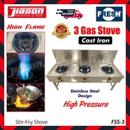 FRESH FSS-3 / FSS3 Triple Burner Gas Stove / Stir-Fry Stove / Gas Stove Stand / Dapur Gas Masak