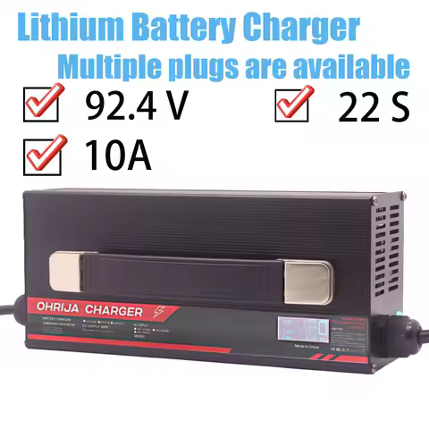 92.4V 10A High power Aluminum Shell LCD Li-ion Battery Charger is Suitable 22S 81.4V Battery Fast Ch