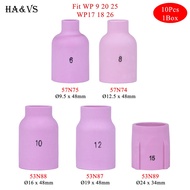 10Pcs Per Box48/34mm 57N74 53N87 53N88 53N89 Alumina Nozzles For TIG WP9 20 WP17 18 26 Welding Torch
