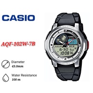 CASIO AQF-102W STANDARD ANALOG DIGITAL WATCH THERMOMETER AUTO LIGHT WR100M - AQF-102W-7B