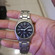 jam tangan seiko snx429 military dial original japanese