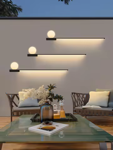 Outdoor Single-Line Wall Lamp Background Wall Fixture Waterproof Shadow Wall For Courtyard Lamp Outd