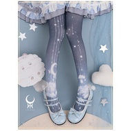 {Moon Among the Clouds} Yidhra’s Dream Witch Lolita Cloud-Printed Tights