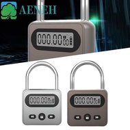 AENEH Metal Timer Lock, LCD Display Multi Function Security Lock, Temporary Timer Padlock Waterproof