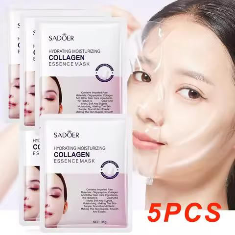 5pcs Hyaluronic Acid Collagen Face Mask skincare Moisturizing Hydrating Facial Masks Sheet Mask Skin