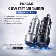 WEKOME WP-C53  48W Fast Car Charger PD30W QC3.0 Dual Port USB Type-C Transparent Car Charger Fast Ch