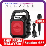 READY STOCK - Mini Speaker Bluetooth Speaker Bass Speaker Mini Speaker Karaoke Speaker Portable Speaker With Mic
