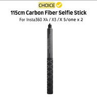 ไม้เซลฟี่115เส้นใยคาร์บอนซม. ไม้กายสิทธิ์เสาต่อขยายที่มองไม่เห็นหมุนได้สำหรับ Insta360 X5 X4 X3อุปกร