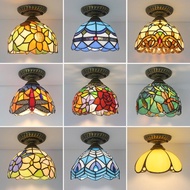 European Retro Stained Glass Aisle Lamp Corridor Lamp Entrance Ceiling Lamp Cloakroom Foyer Balcony 
